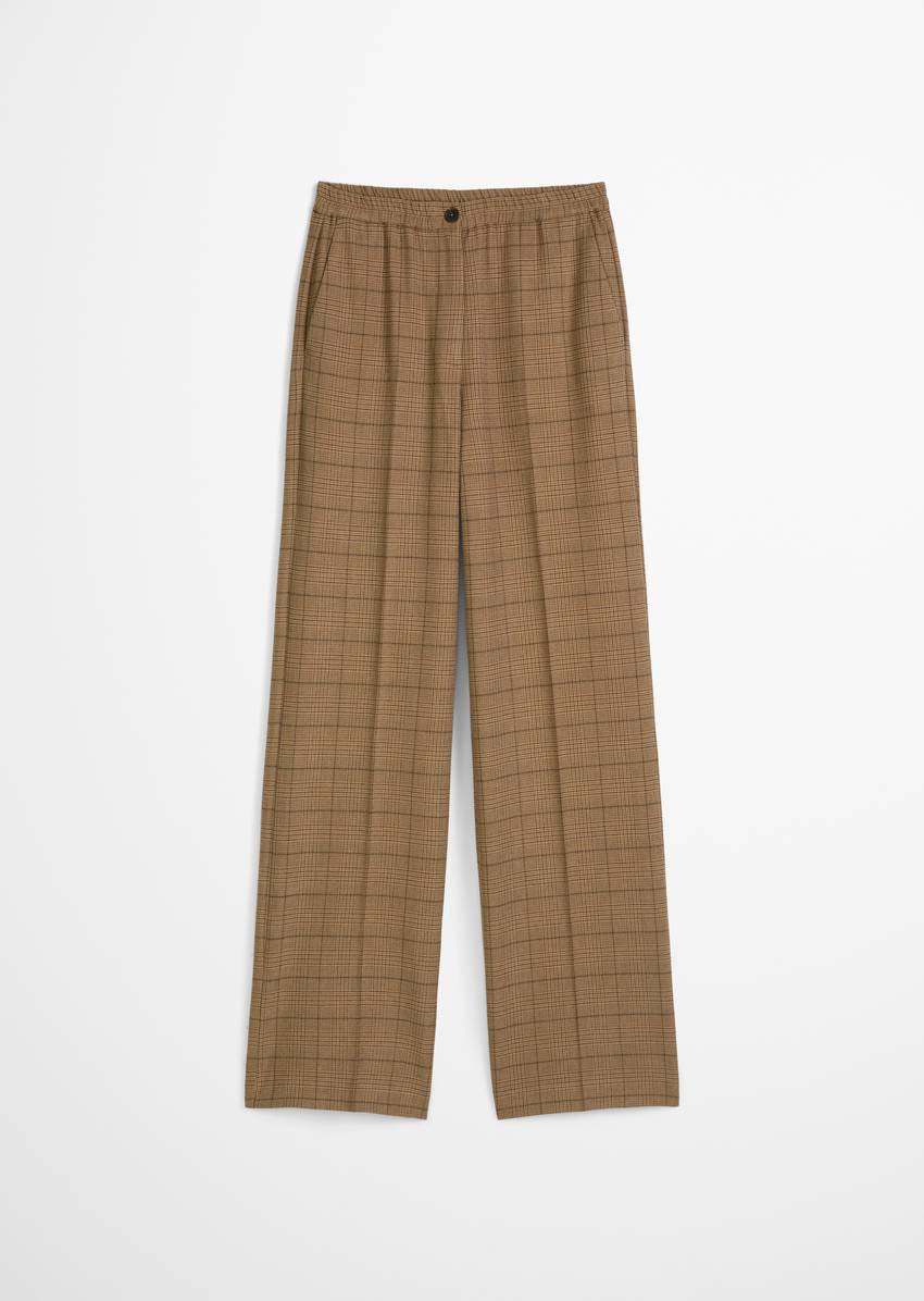 Checked jogger pants relaxed with glencheck pattern