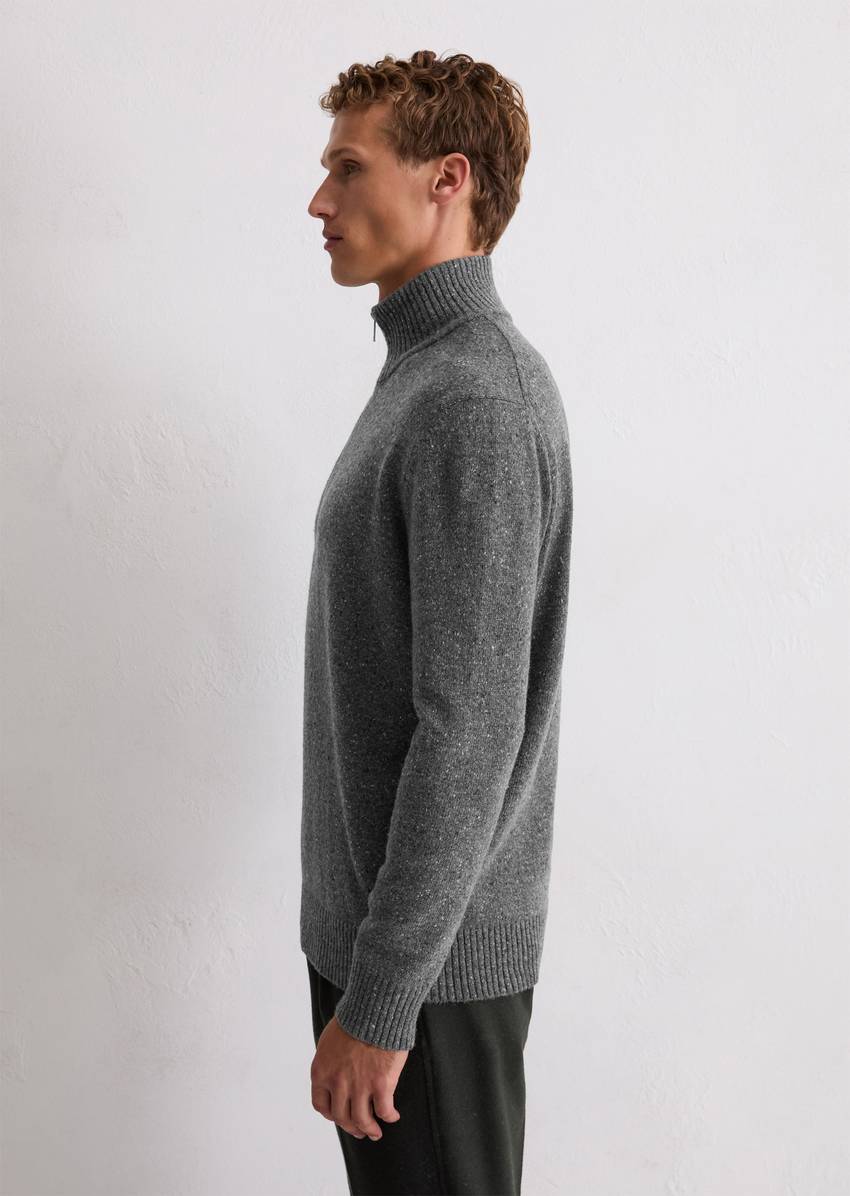 Troyer regular made from speckled tweed yarn