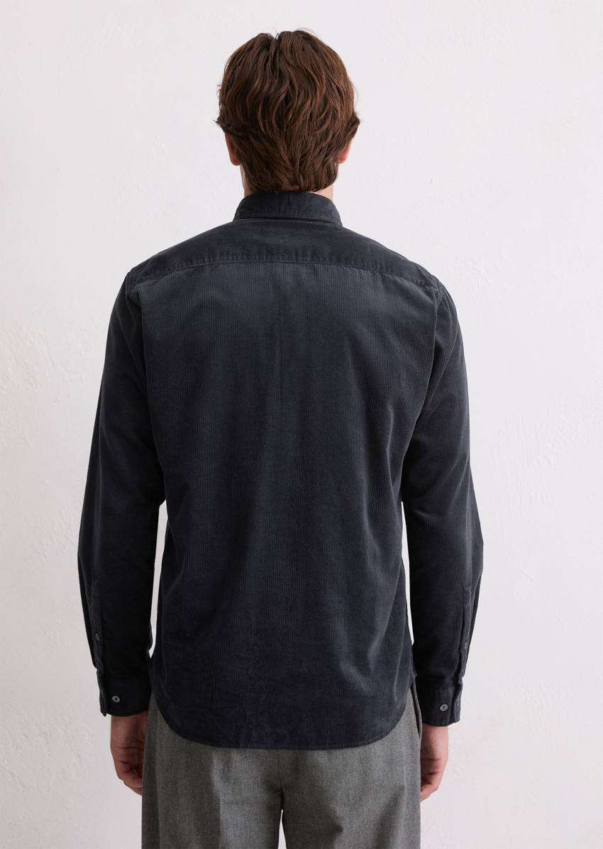 Corduroy shirt regular with button-down collar