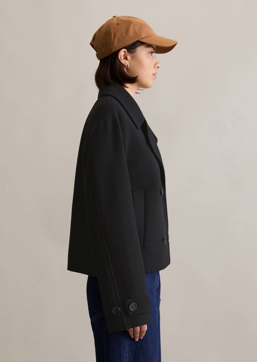 Caban jacket relaxed with recycled wool