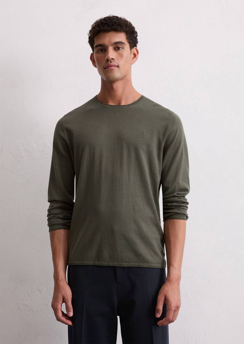 Sweater regular made from an organic cotton-cashmere blend