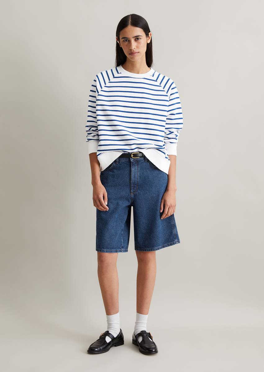 Regular striped sweatshirt made from pure organic cotton