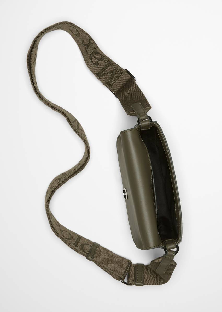 Shoulder bag small made from a leather alternative made from recycled polyester