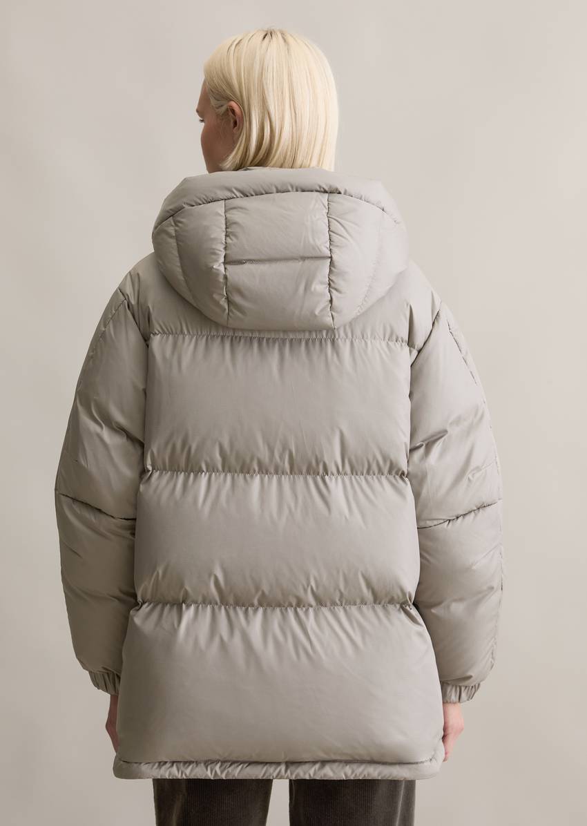 Oversize down puffer jacket made from recycled polyester ripstop
