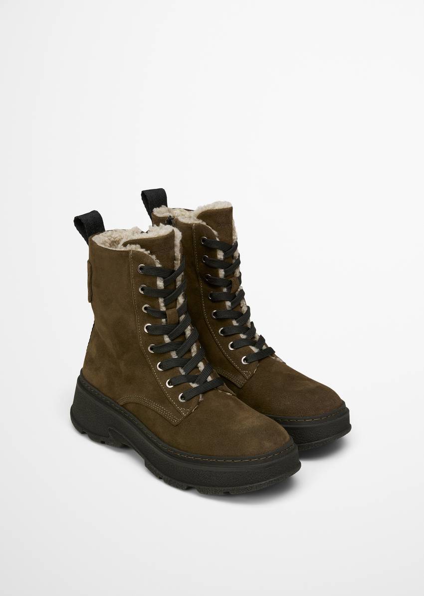 Lace-up boots model Elisa with inside zipper