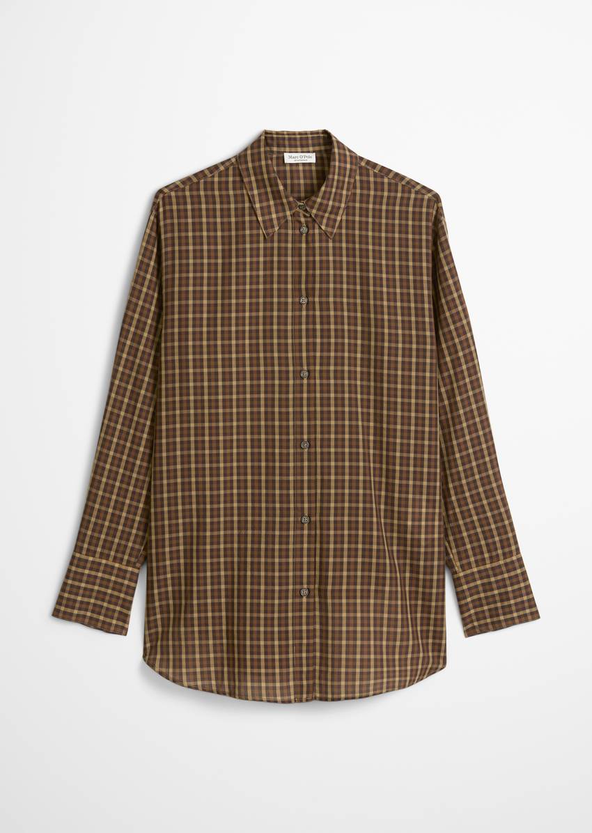 Check blouse oversize made from an organic cotton/lyocell mix