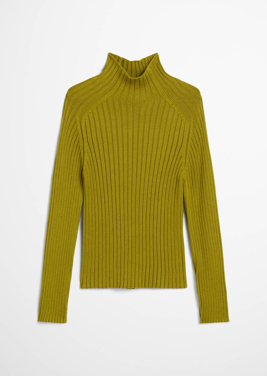 Turtleneck sweater slim made from heavy weight cotton