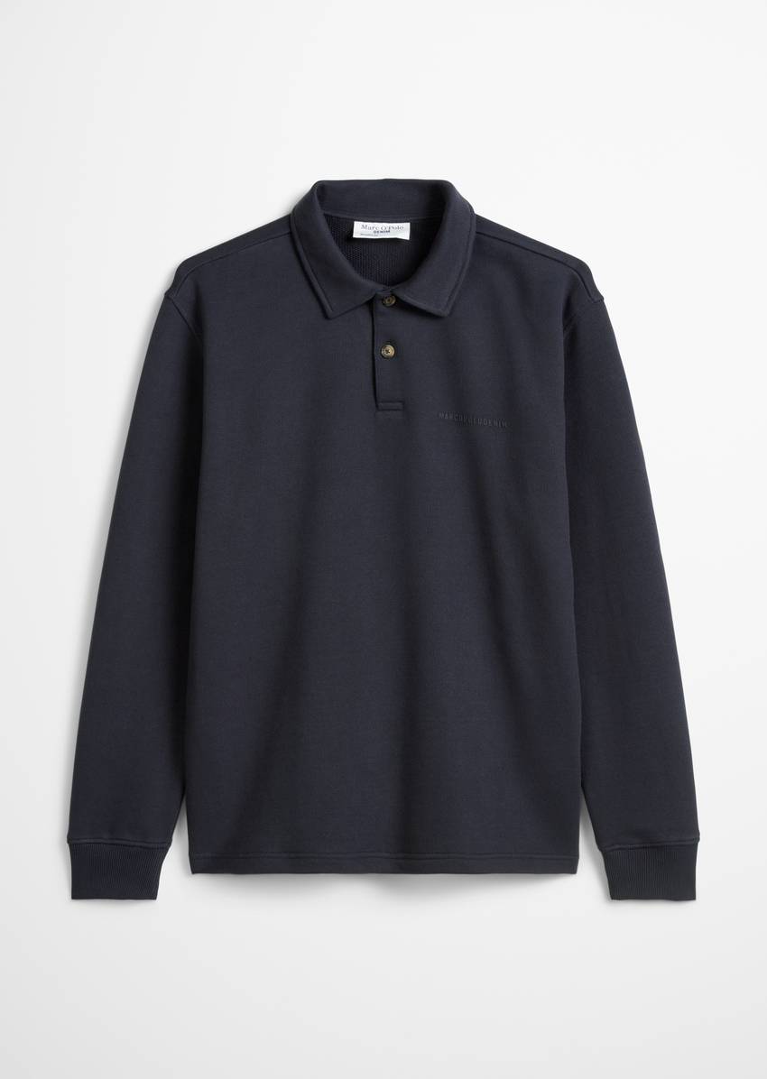 Polo sweatshirt relaxed made of heavy, structured quality