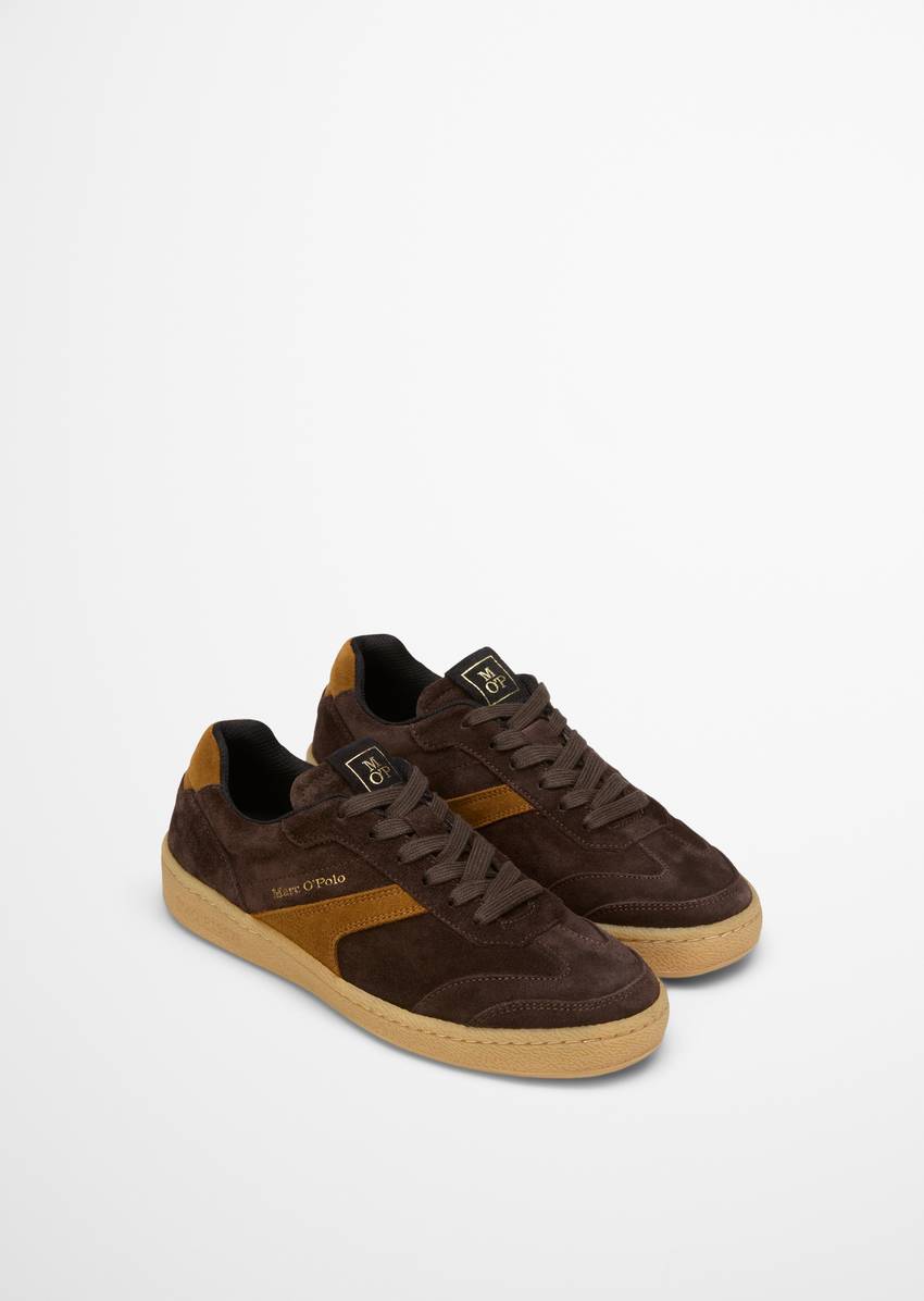 Court sneaker made from soft suede