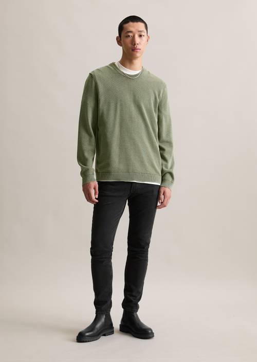 Garment dye sweater regular made from pure organic cotton