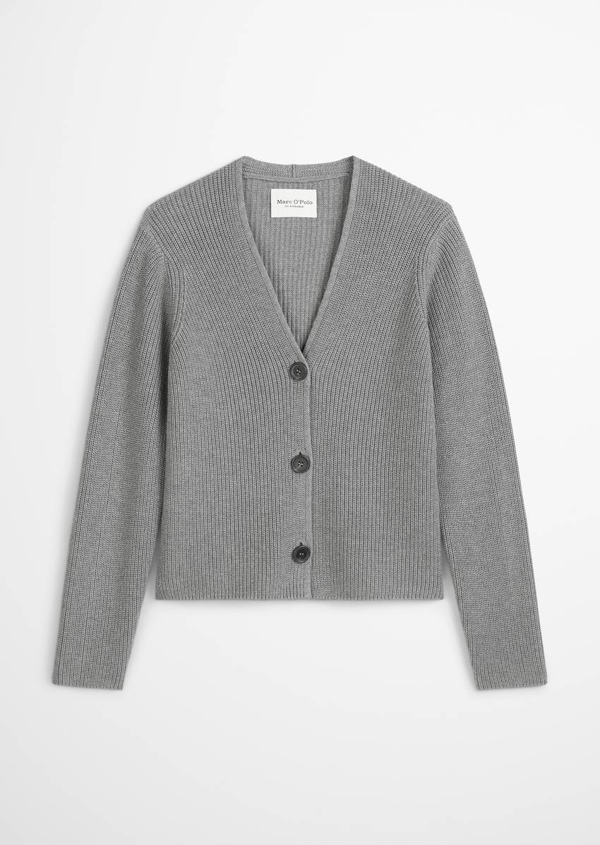 V-neck cardigan relaxed made from heavyweight organic cotton