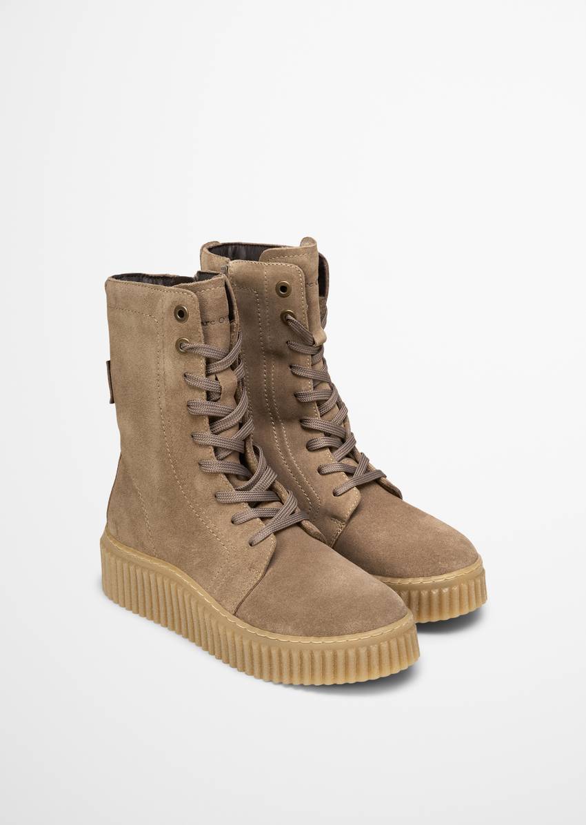 Lace-up boots model Bianca with practical inside zipper