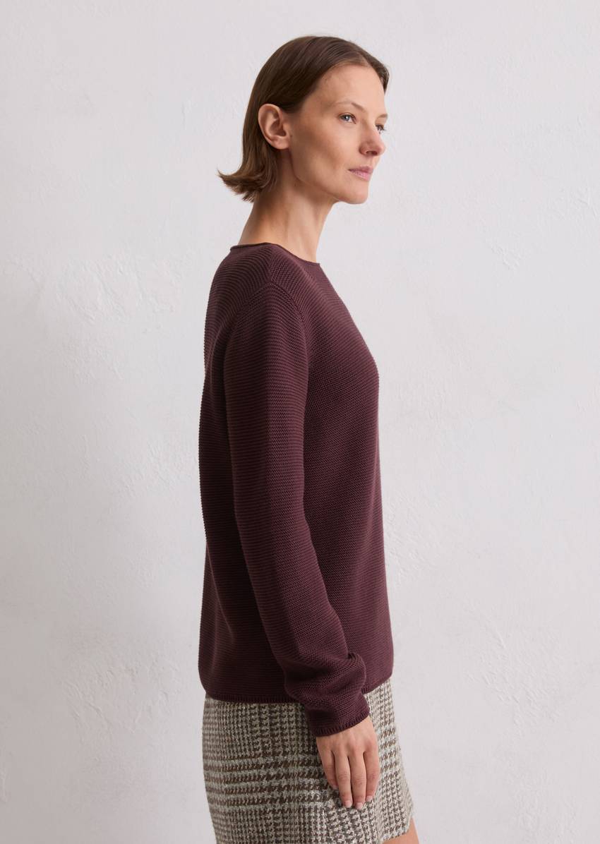Knitted sweater regular made from organic cotton