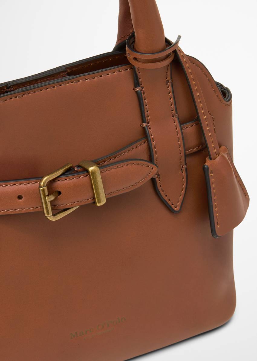 Crossbody bag small made from fine cowhide