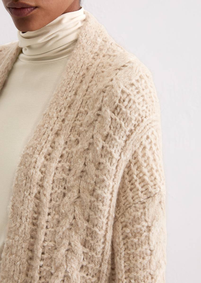 Long cardigan oversize made from a soft alpaca wool mix