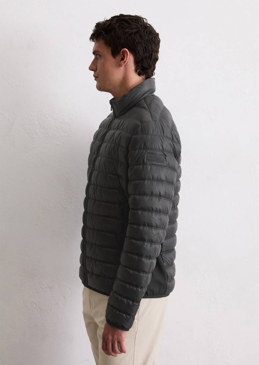 Quilted jacket regular with softshell inserts