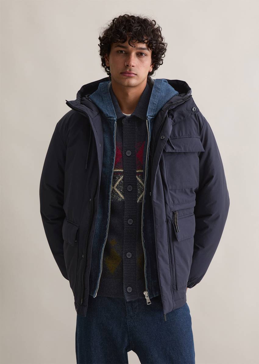 Hooded jacket regular water-repellent with light padding