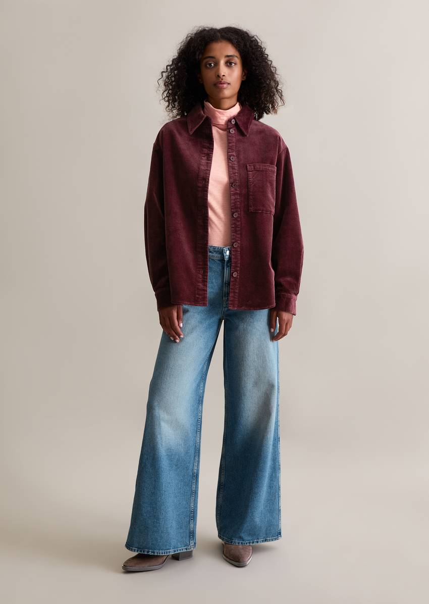 Relaxed blouse made from medium-weight corduroy stretch