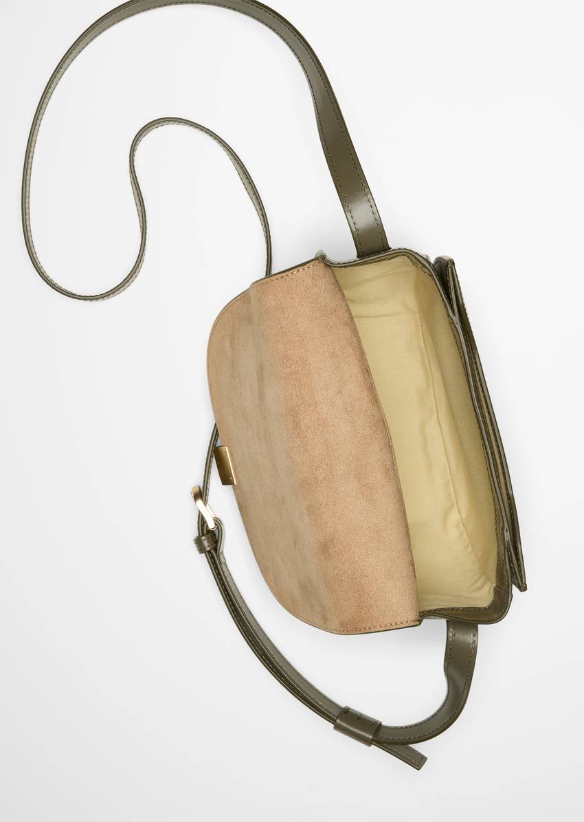 Shoulder bag small with elegant hinged clasp