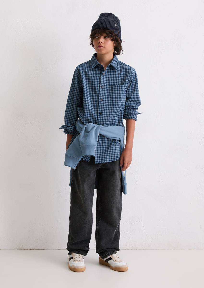 TEENS-BOYS shirt made of cotton in a flannel look