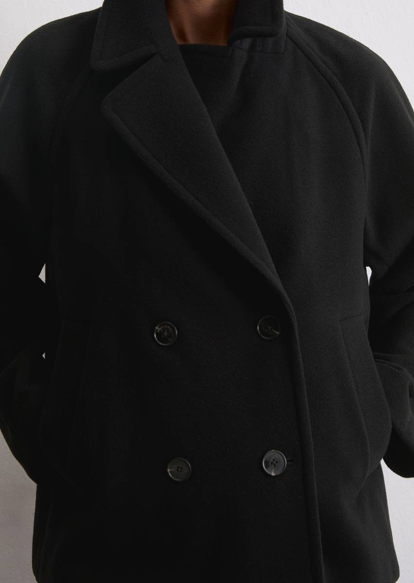 Cape jacket relaxed made from a wool mix