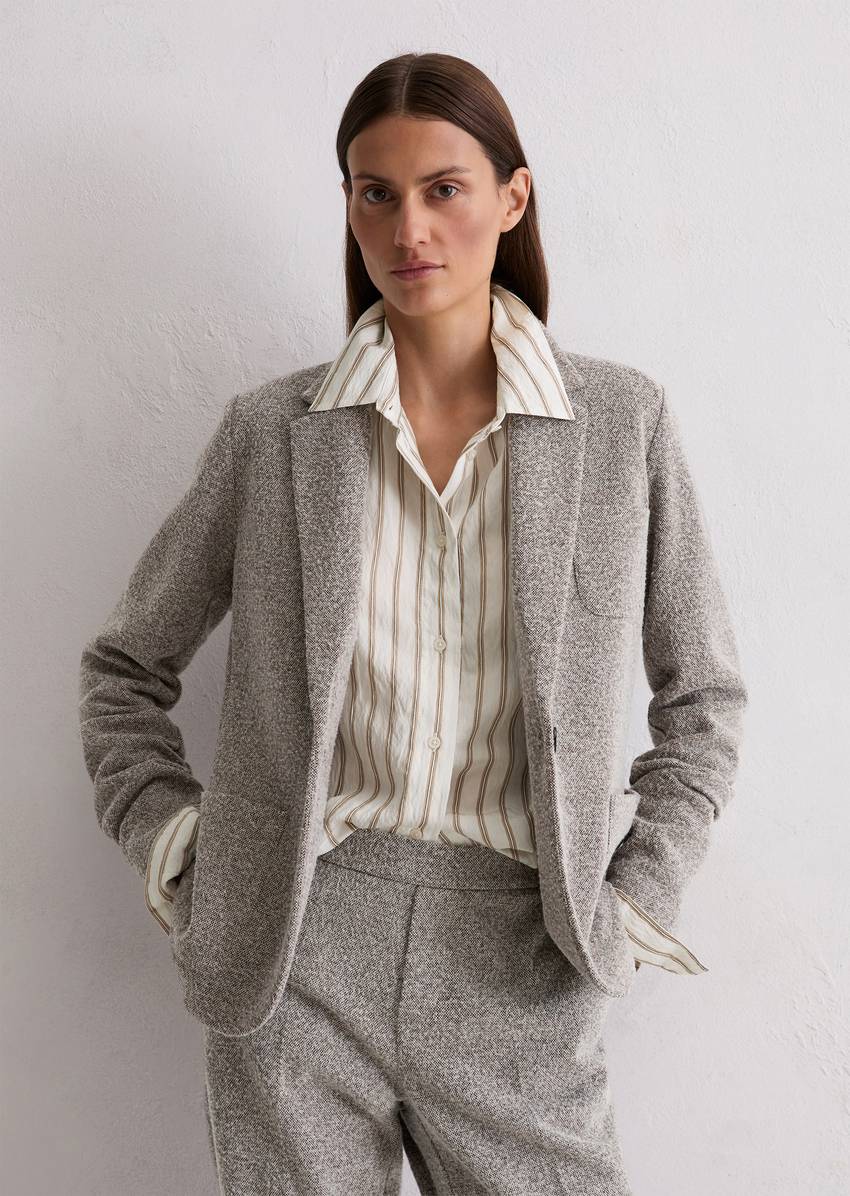Relaxed jersey tweed blazer made from an organic cotton blend
