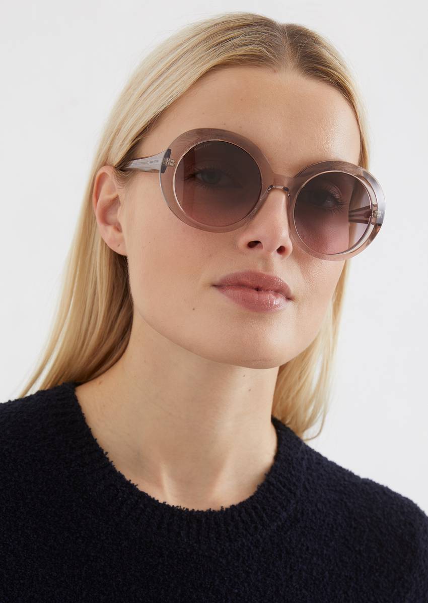 Women's sunglasses made from transparent organic acetate