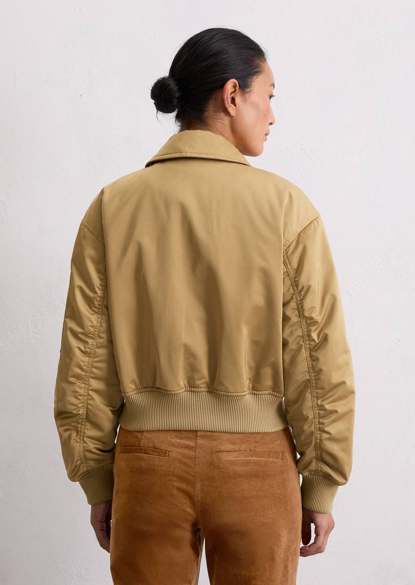 Regular aviator-style blouson made from recycled polyester twill