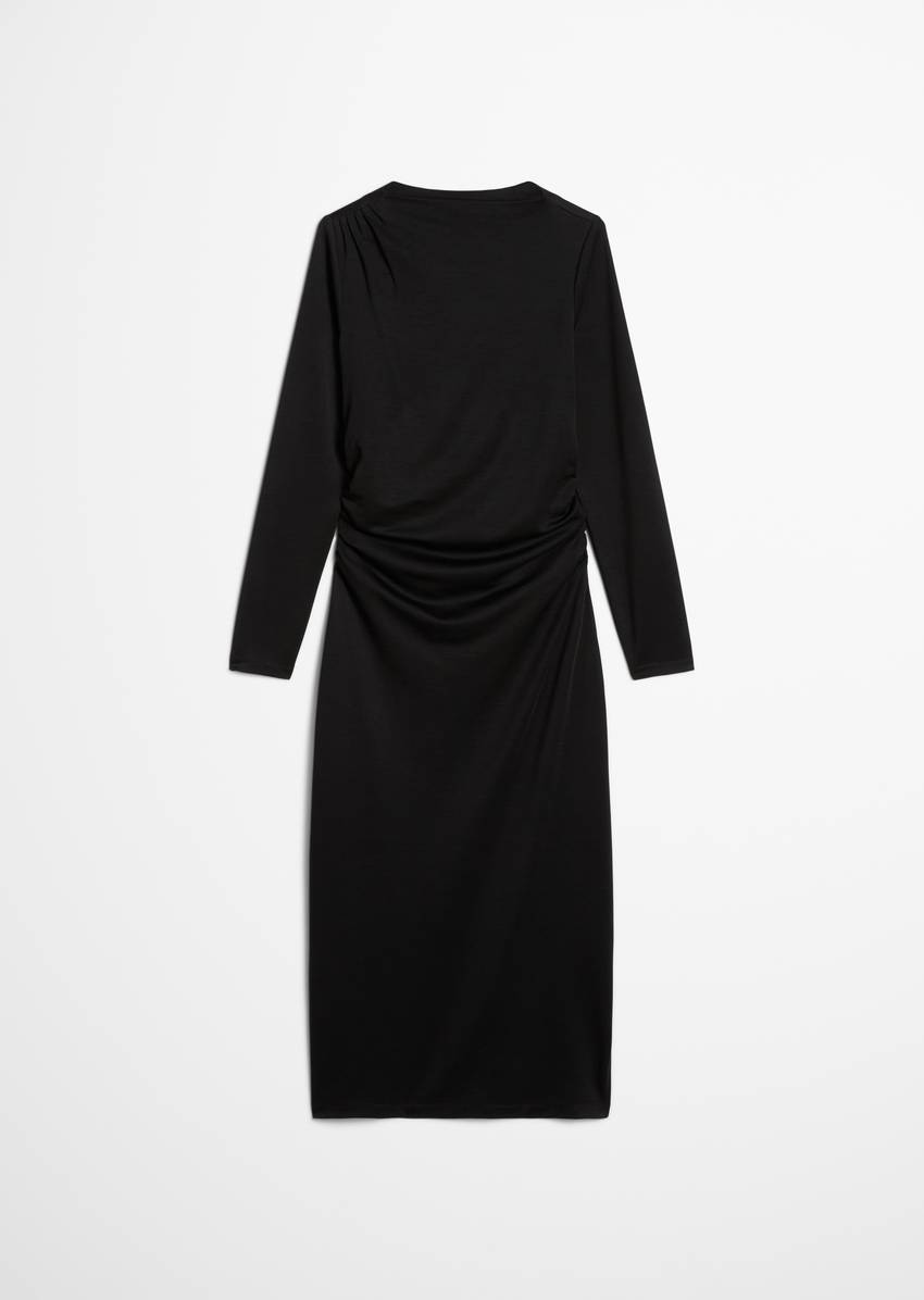 Jersey dress fitted made from compact interlock fabric