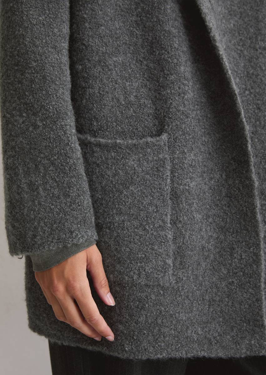 Bouclé cardigan regular made from a virgin wool/alpaca wool mix