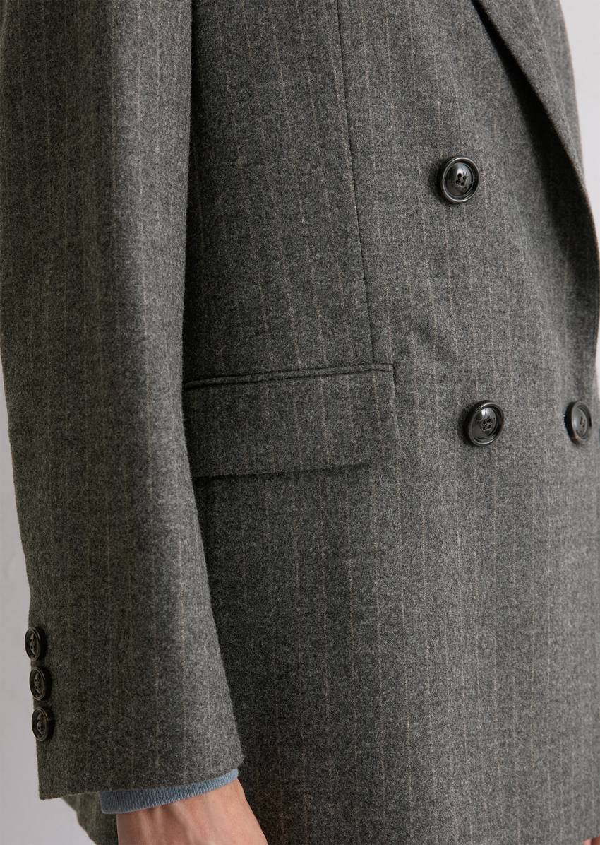 Straight pinstripe blazer made from wool-viscose blend stretch