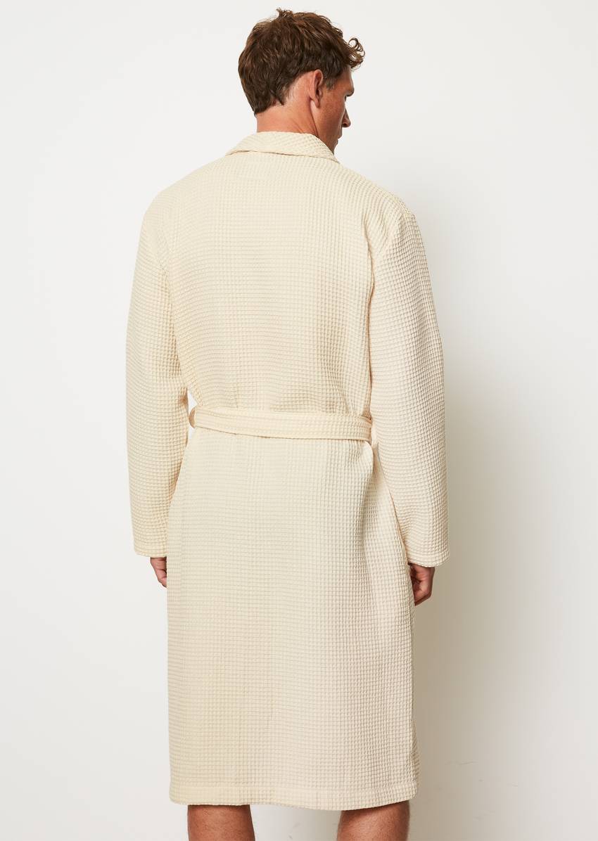 Men's bathrobe model Essential from waffle piqué