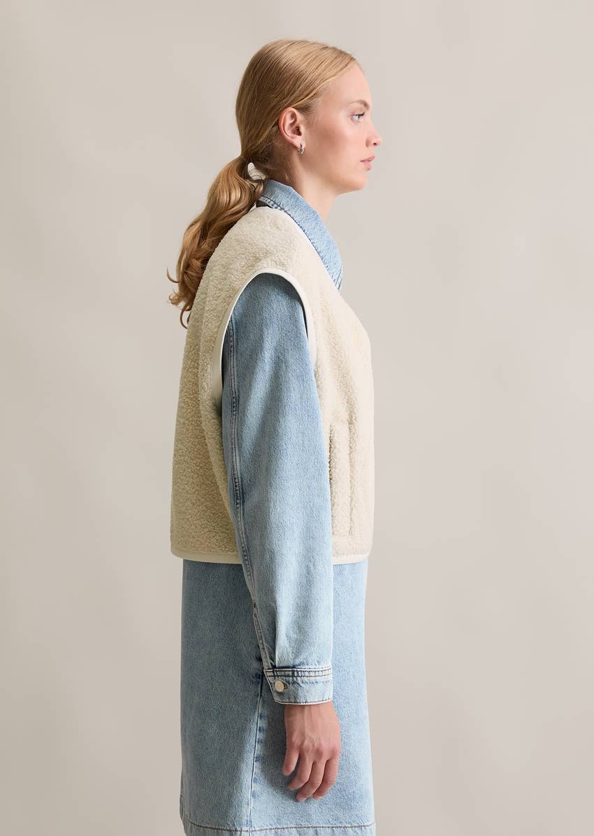 Curly sweat vest relaxed made from recycled polyester