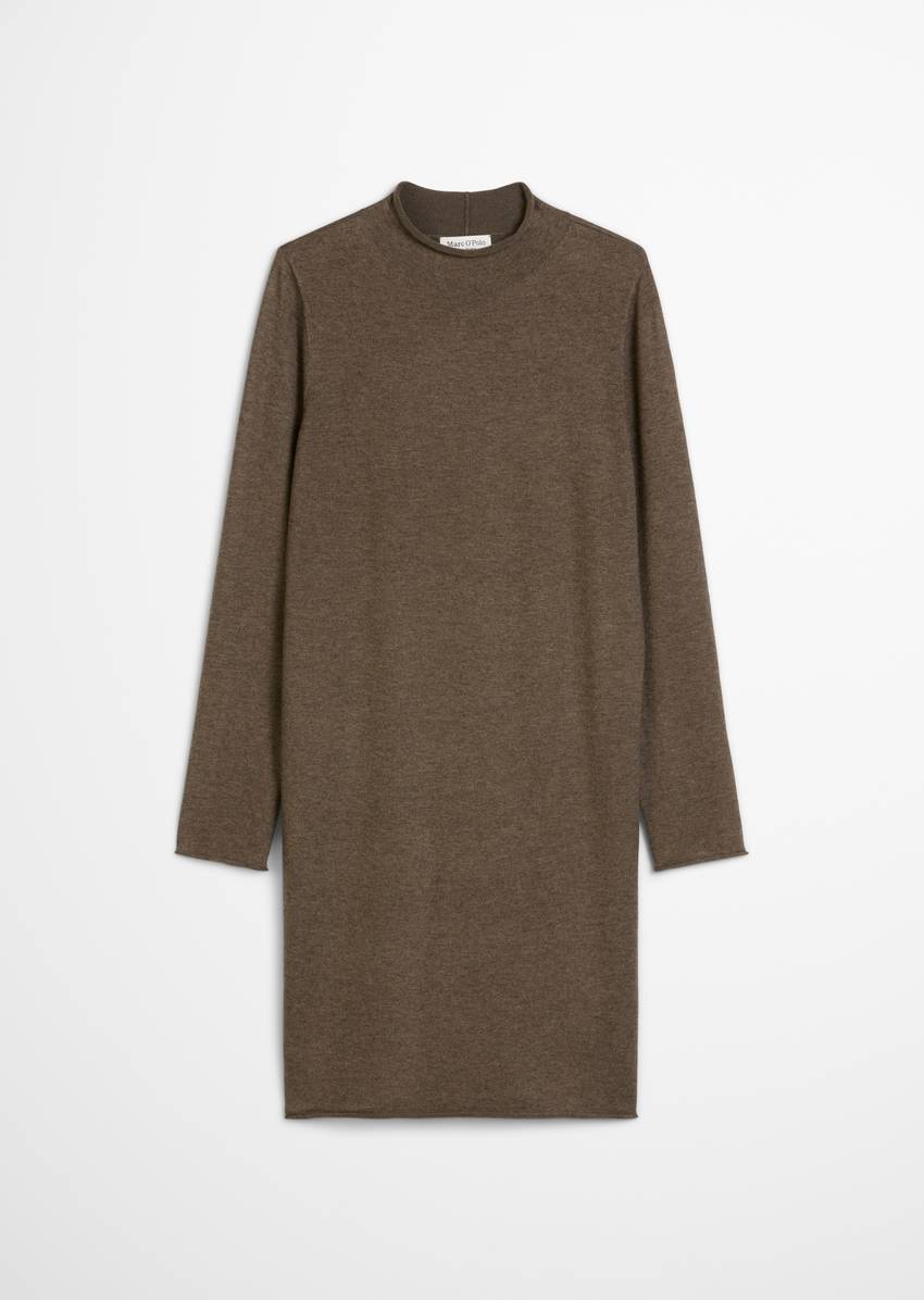 Knitted dress regular made from a fine virgin wool/viscose blend