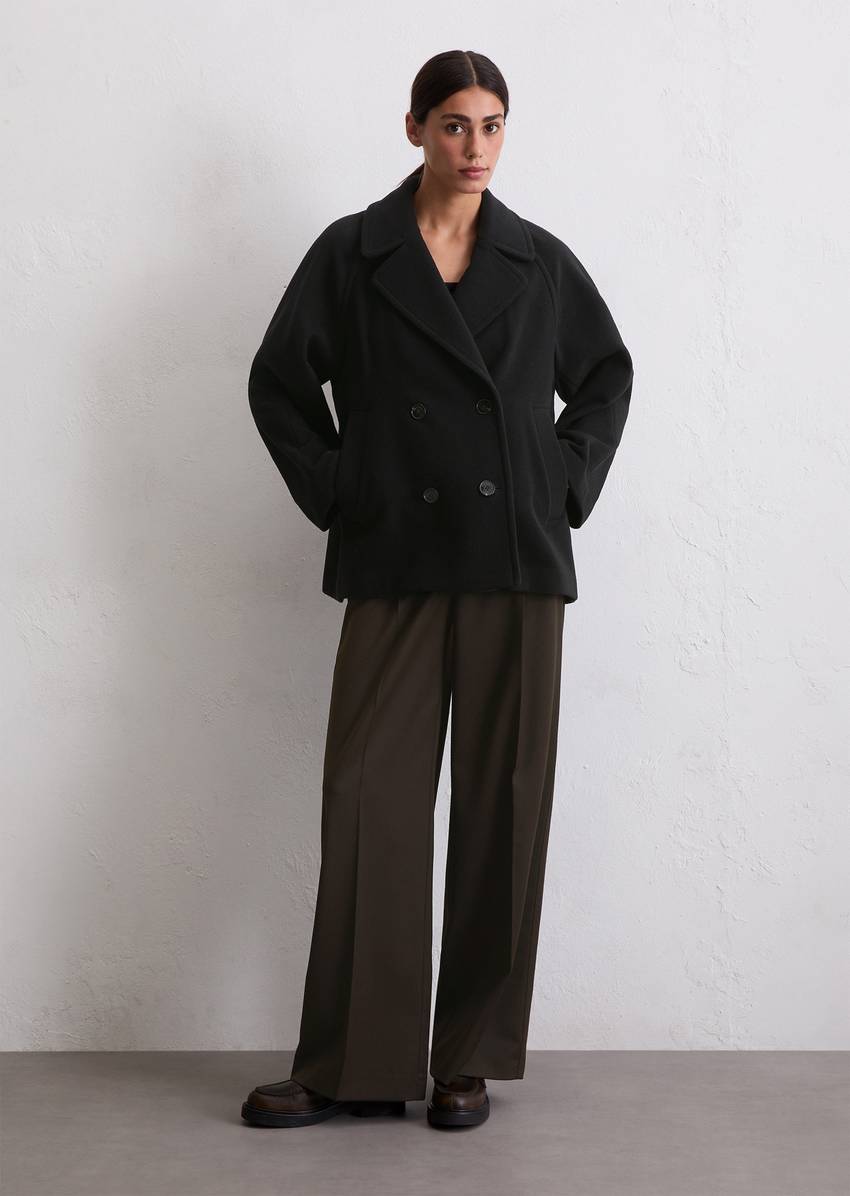 Cape jacket relaxed made from a wool mix