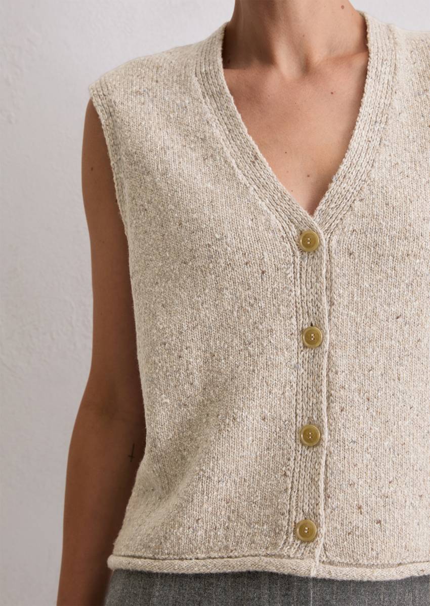 Tweed cardigan regular made from a virgin wool mix