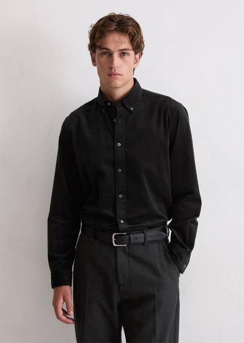 Corduroy shirt regular with button-down collar