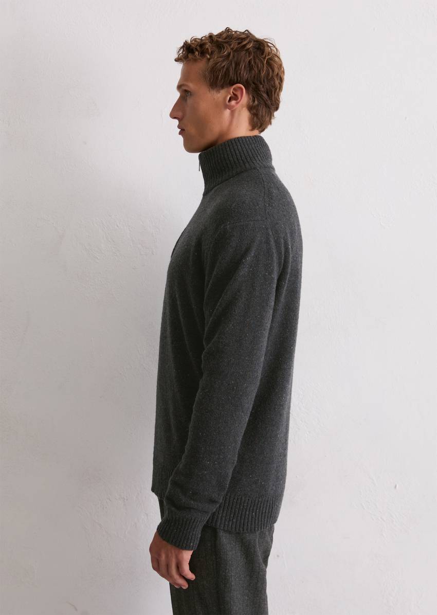 Troyer regular made from speckled tweed yarn