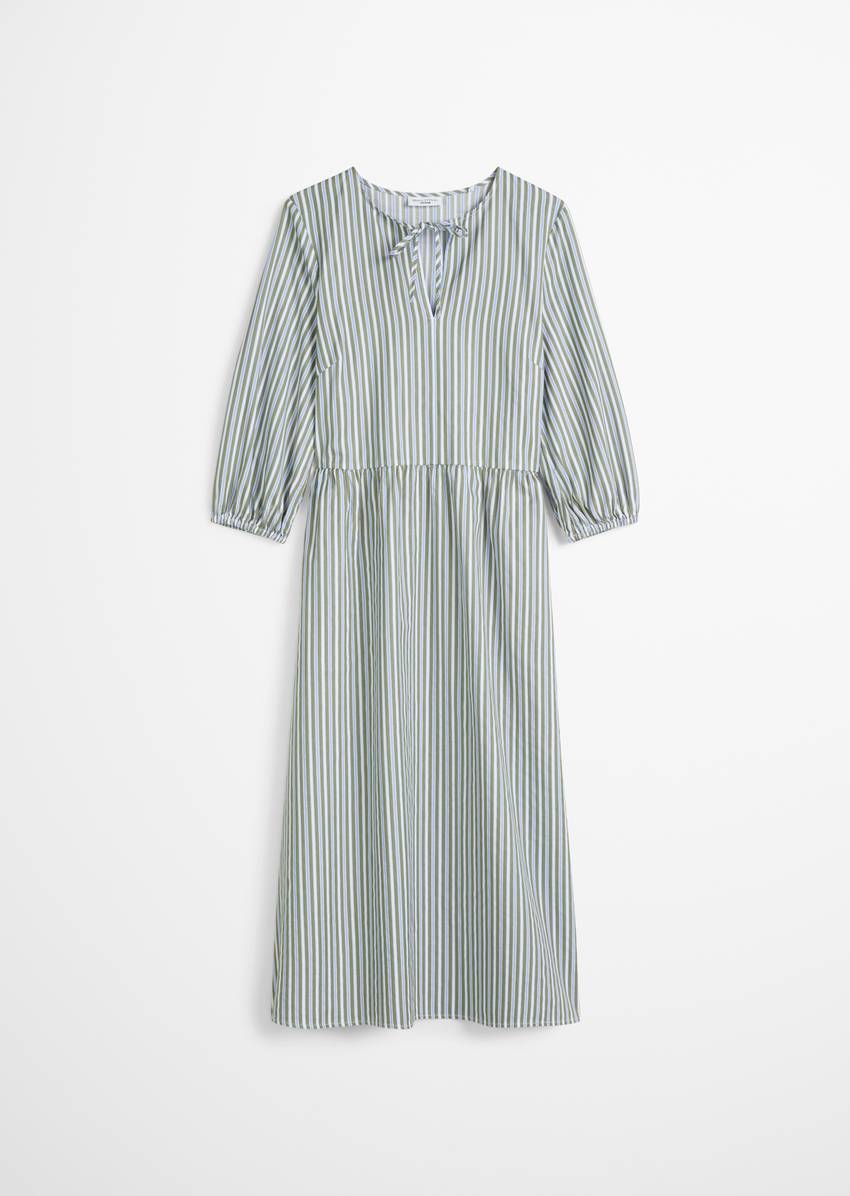 Regular striped dress made from cotton dobby