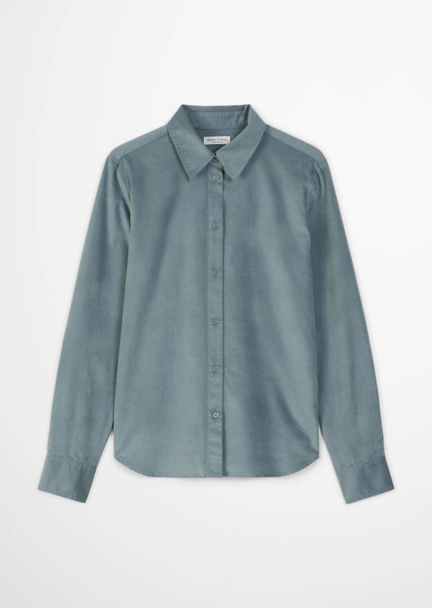 Fitted velvet blouse made from an organic cotton-viscose blend