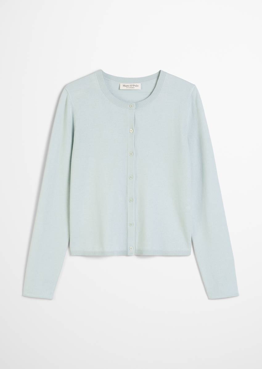 Cardigan slim made from a virgin wool/viscose mix