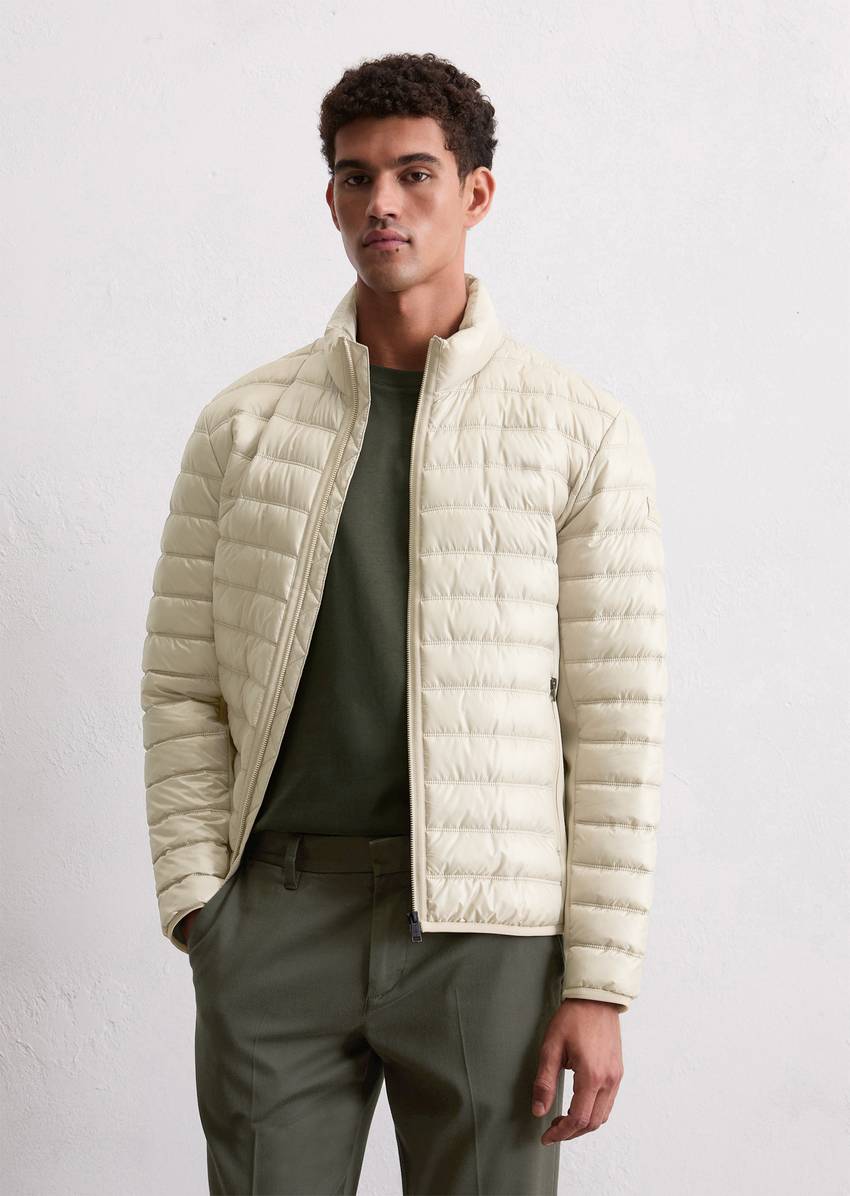 Quilted jacket regular with softshell inserts