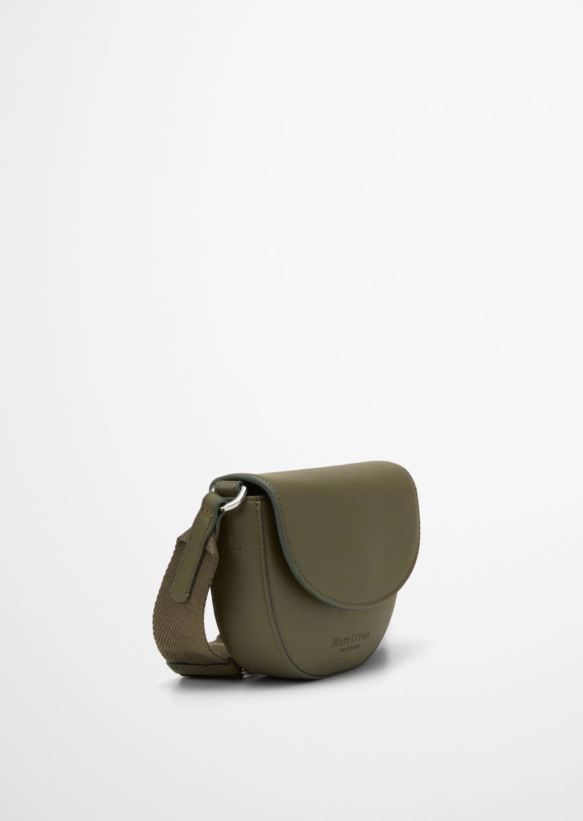 Shoulder bag small made from a leather alternative made from recycled polyester