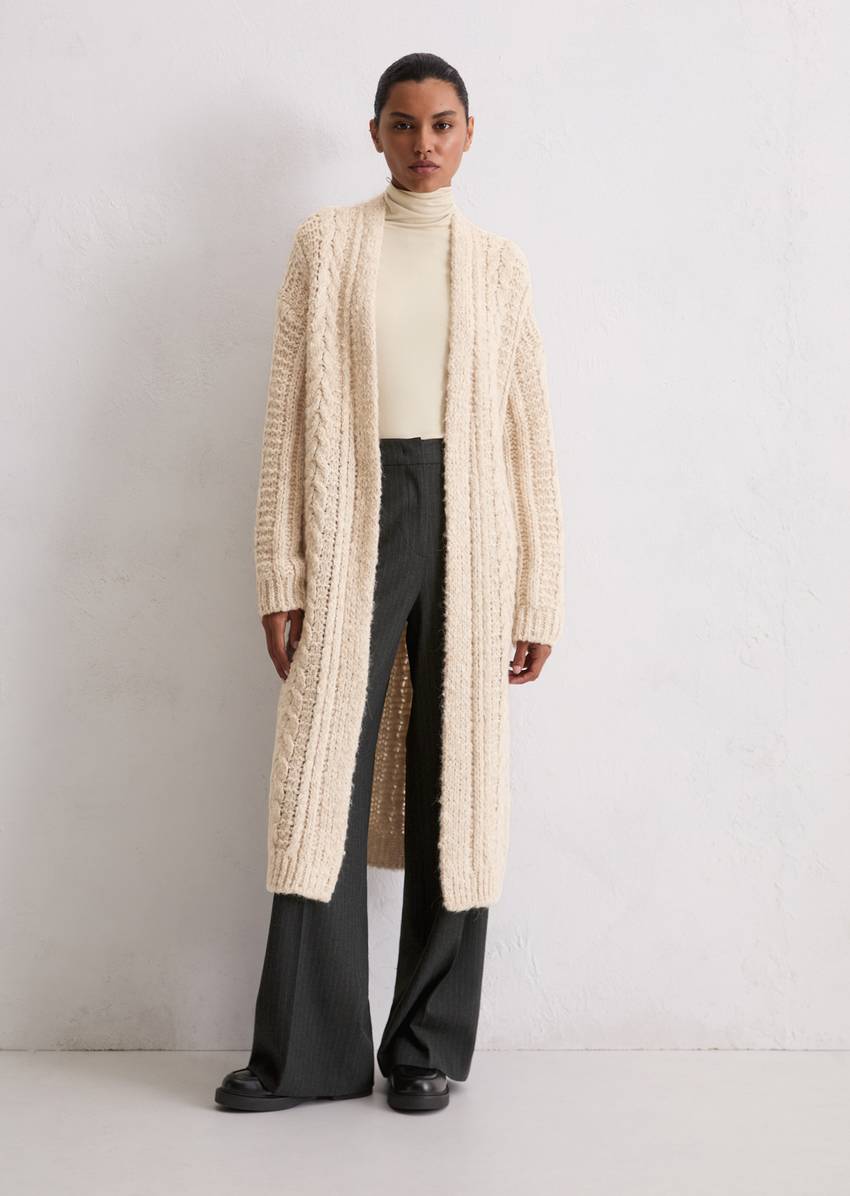 Long cardigan oversize made from a soft alpaca wool mix