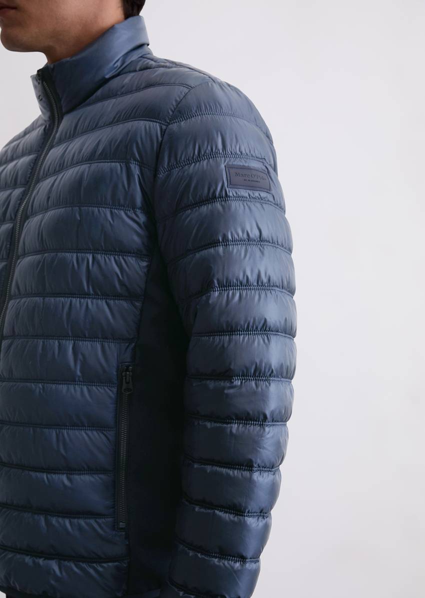 Quilted jacket regular with softshell inserts