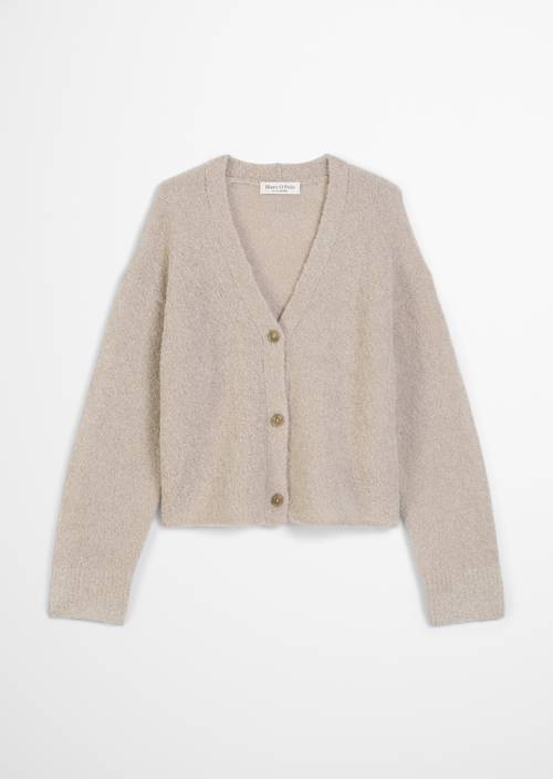 Bouclé cardigan regular made from a virgin wool/alpaca wool mix