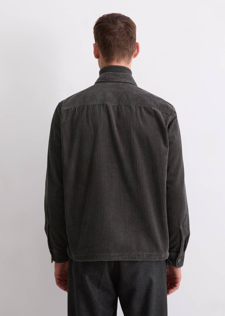 Corduroy overshirt with wide ribbed structure