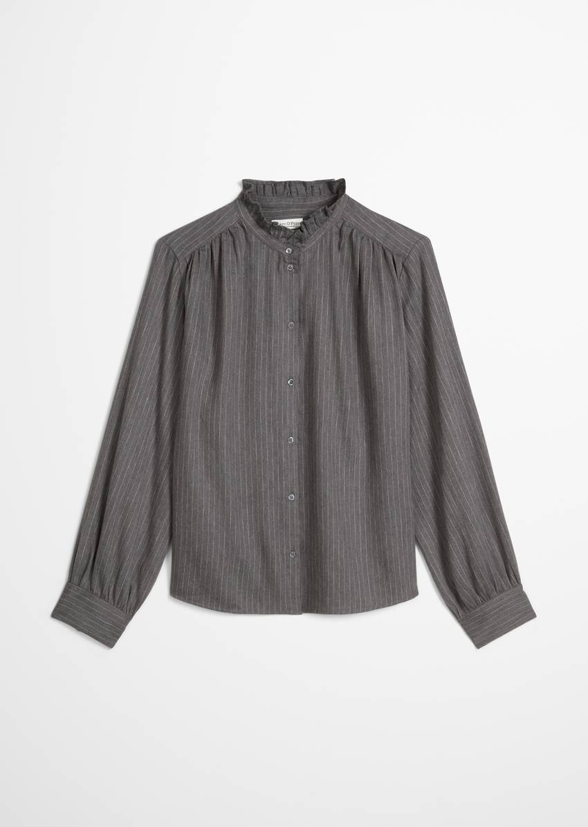 Regular pinstripe blouse made from cotton satin