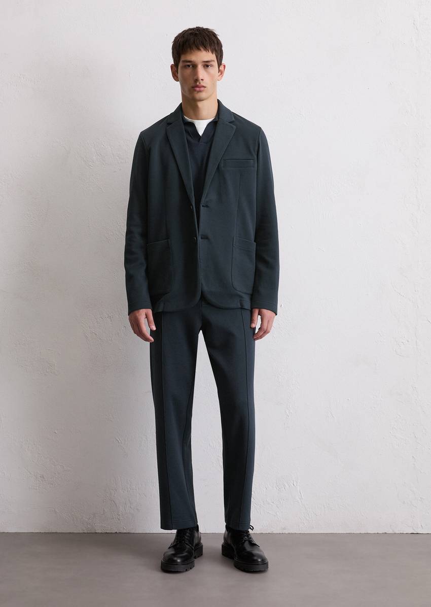 Jersey blazer shaped made from an organic cotton blend