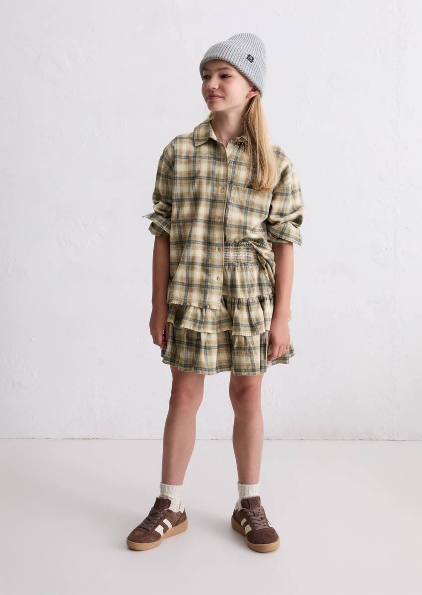 TEENS-GIRLS shirt blouse made from soft organic cotton flannel